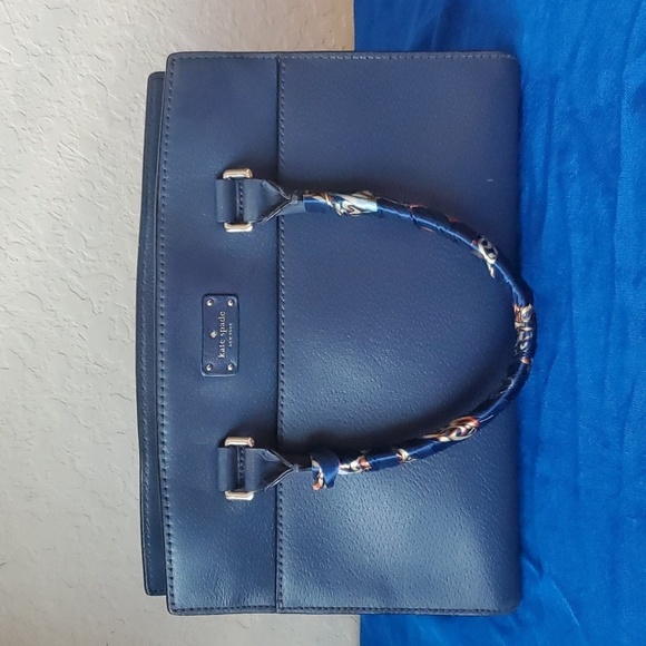 Kate Spade New York Grove Street Caley Satchel navy blue 100% leather - Picture 1 of 16
